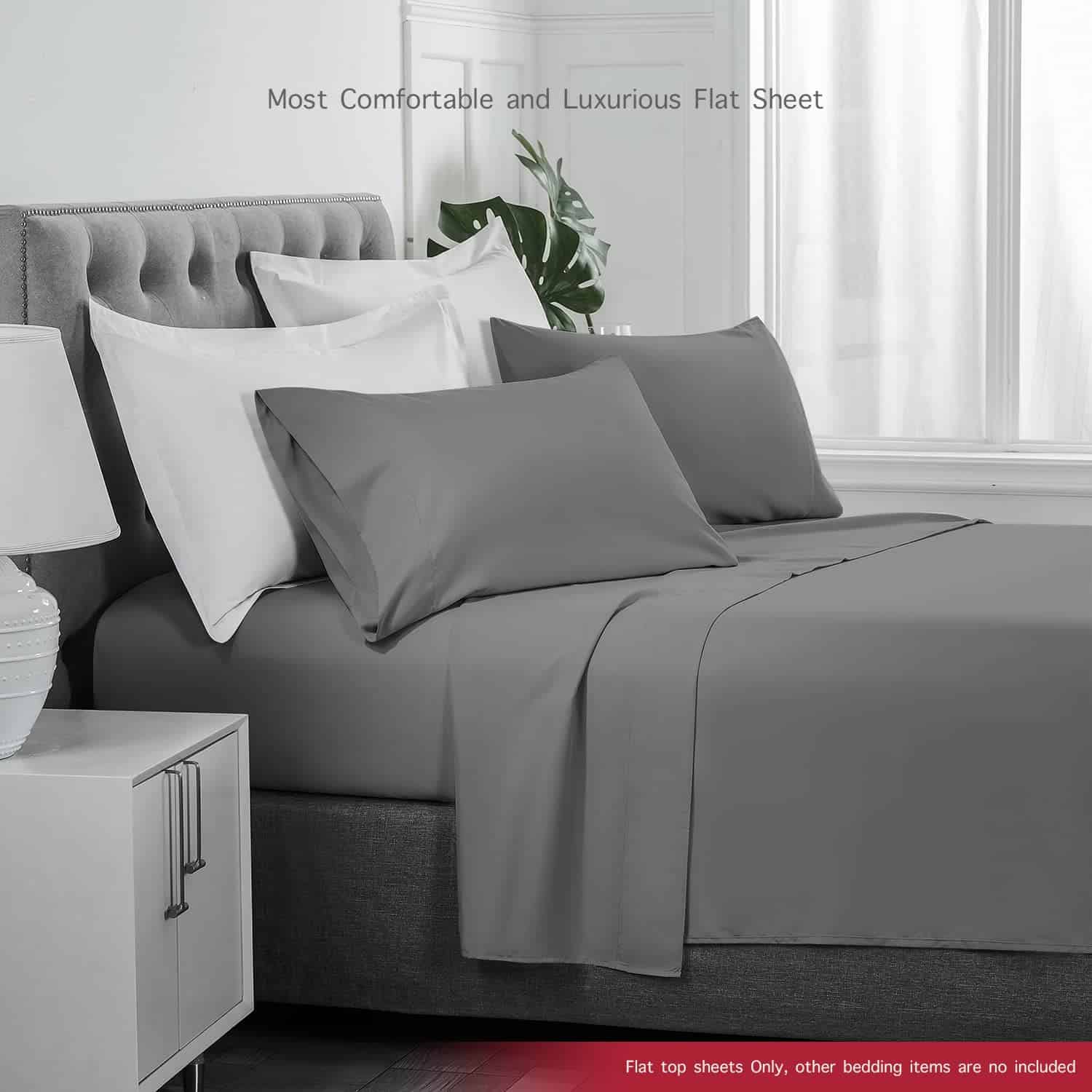 Juego de 3 sábanas planas Basic Choice, Serie -Carbón - Imagen 5