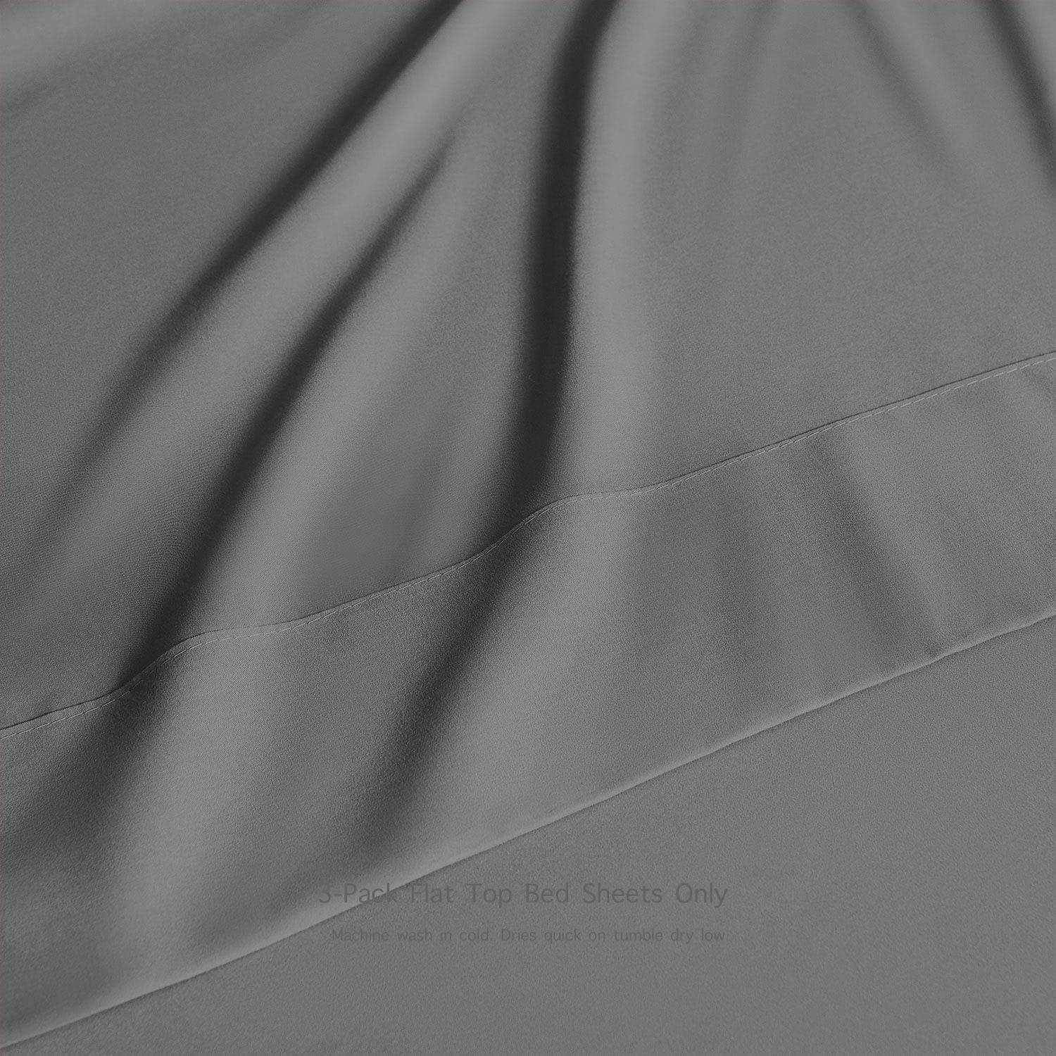 Juego de 3 sábanas planas Basic Choice, Serie -Carbón - Imagen 4