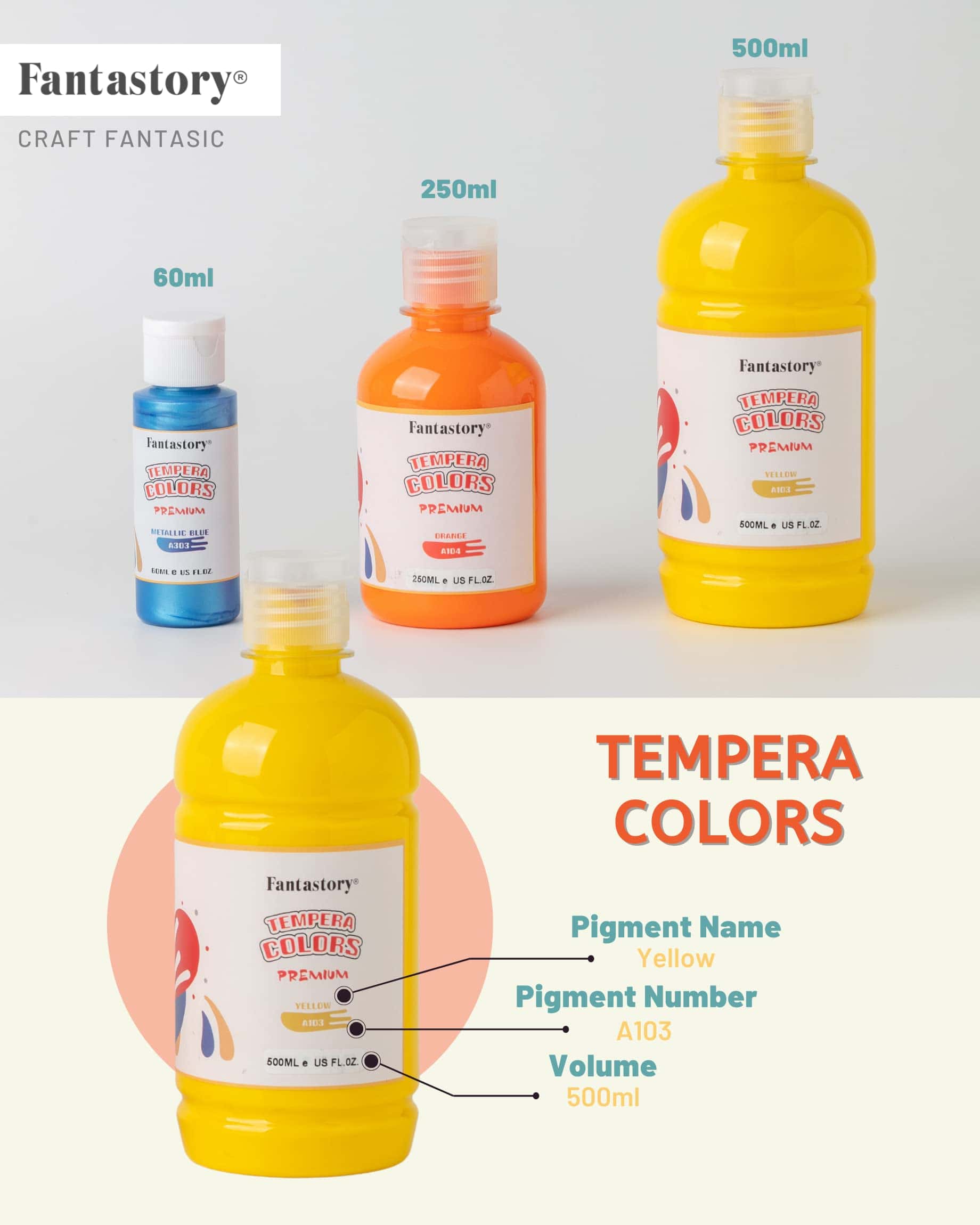 Pintura Tempera para Niños Fantastory 12 Colores (16.9 oz - Imagen 4