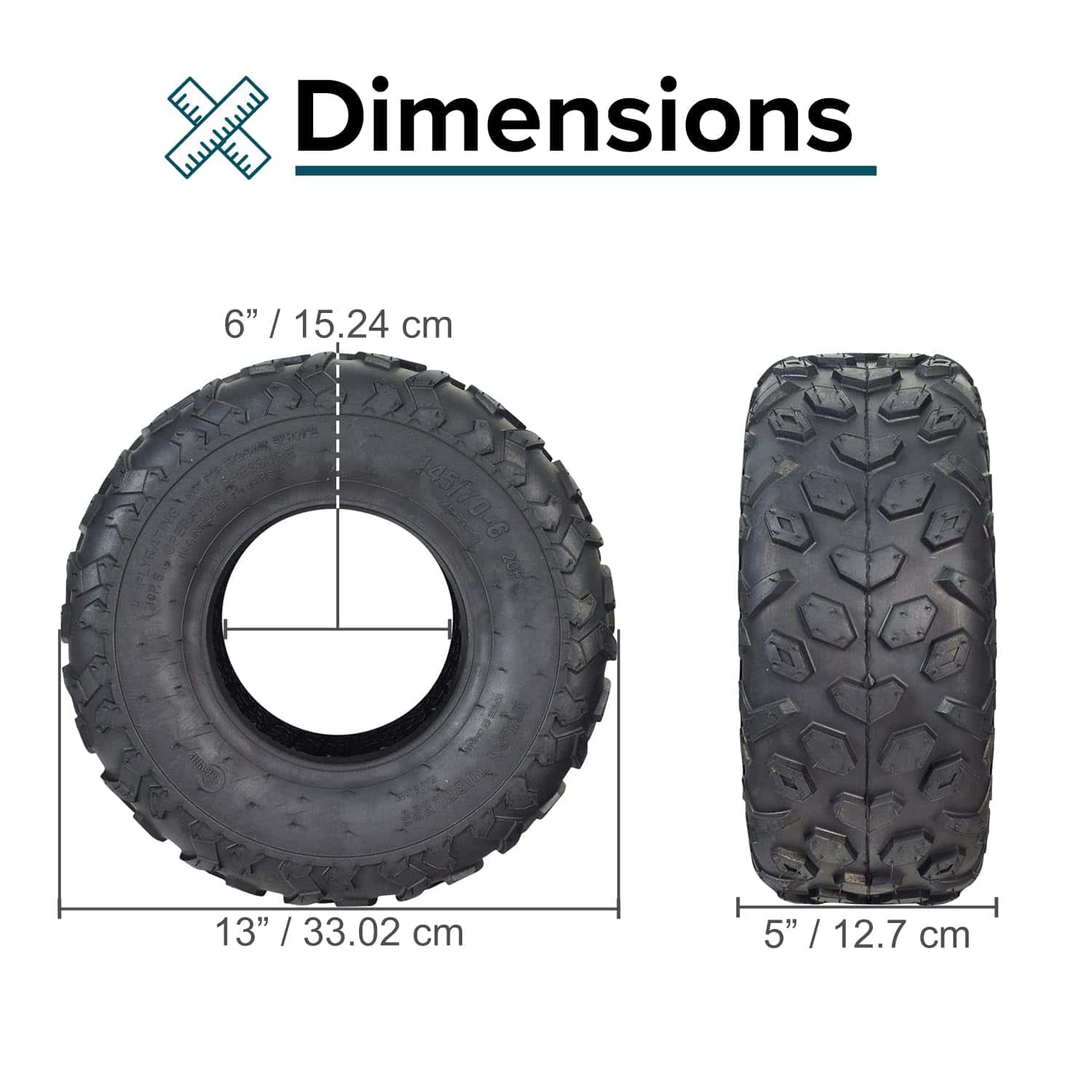Llantas AlveyTech 145/70-6 (Set de 2) - Para Mini Motos - Imagen 6