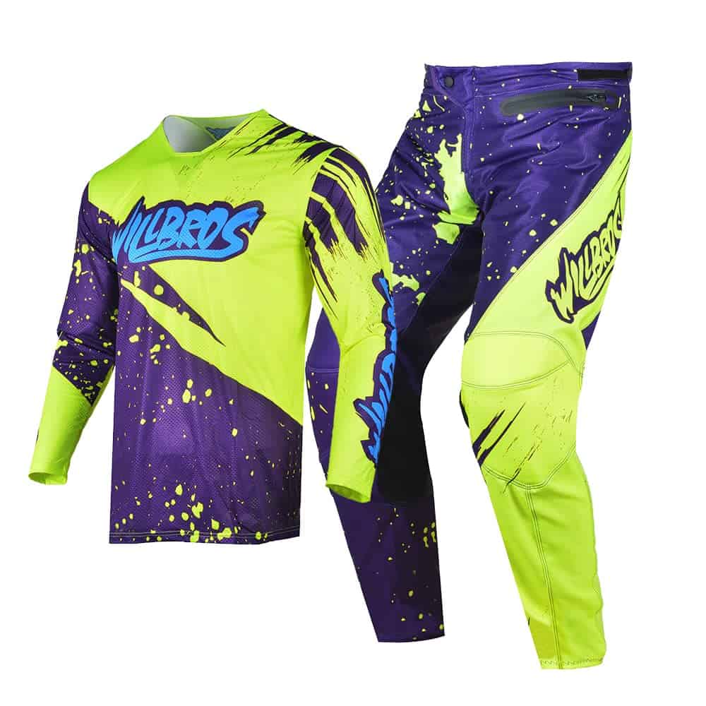 Conjunto de Jersey y Pantalón de Motocross -Amarillo Púrpura