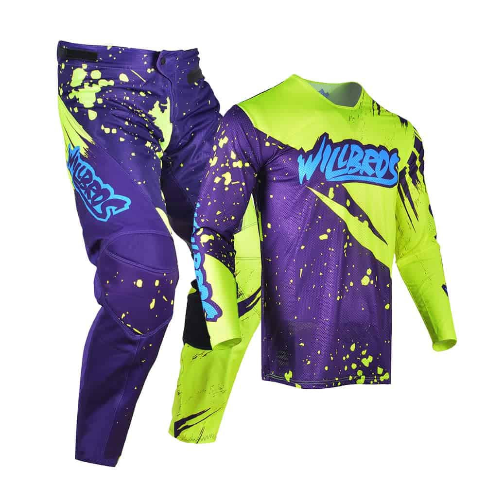 Conjunto de Jersey y Pantalón de Motocross -Amarillo Púrpura - Imagen 3