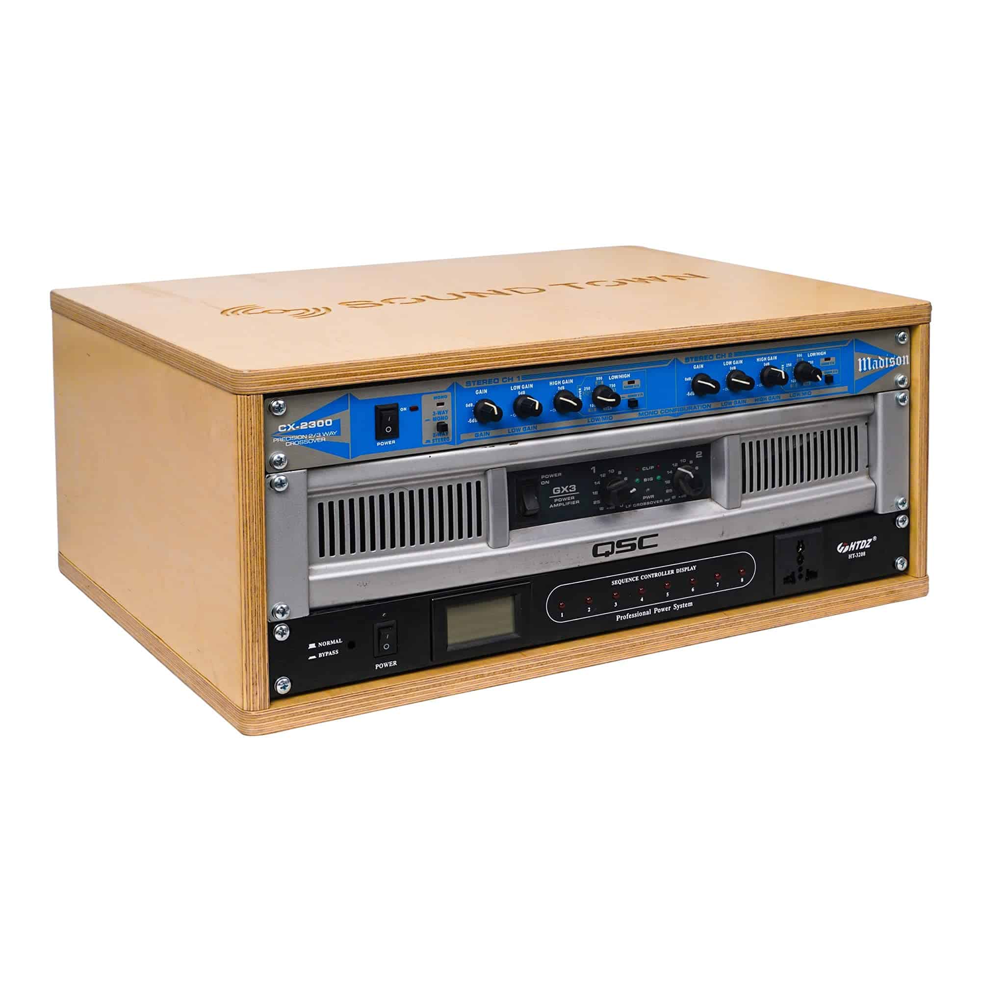 Sound Town DIY 4U Studio Rack con Madera Contrachapada de