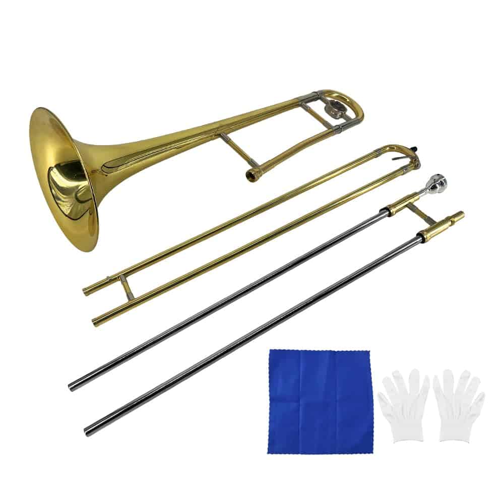 Trombón Alto de Latón con Recubrimiento de Oro en Bb con - Imagen 5