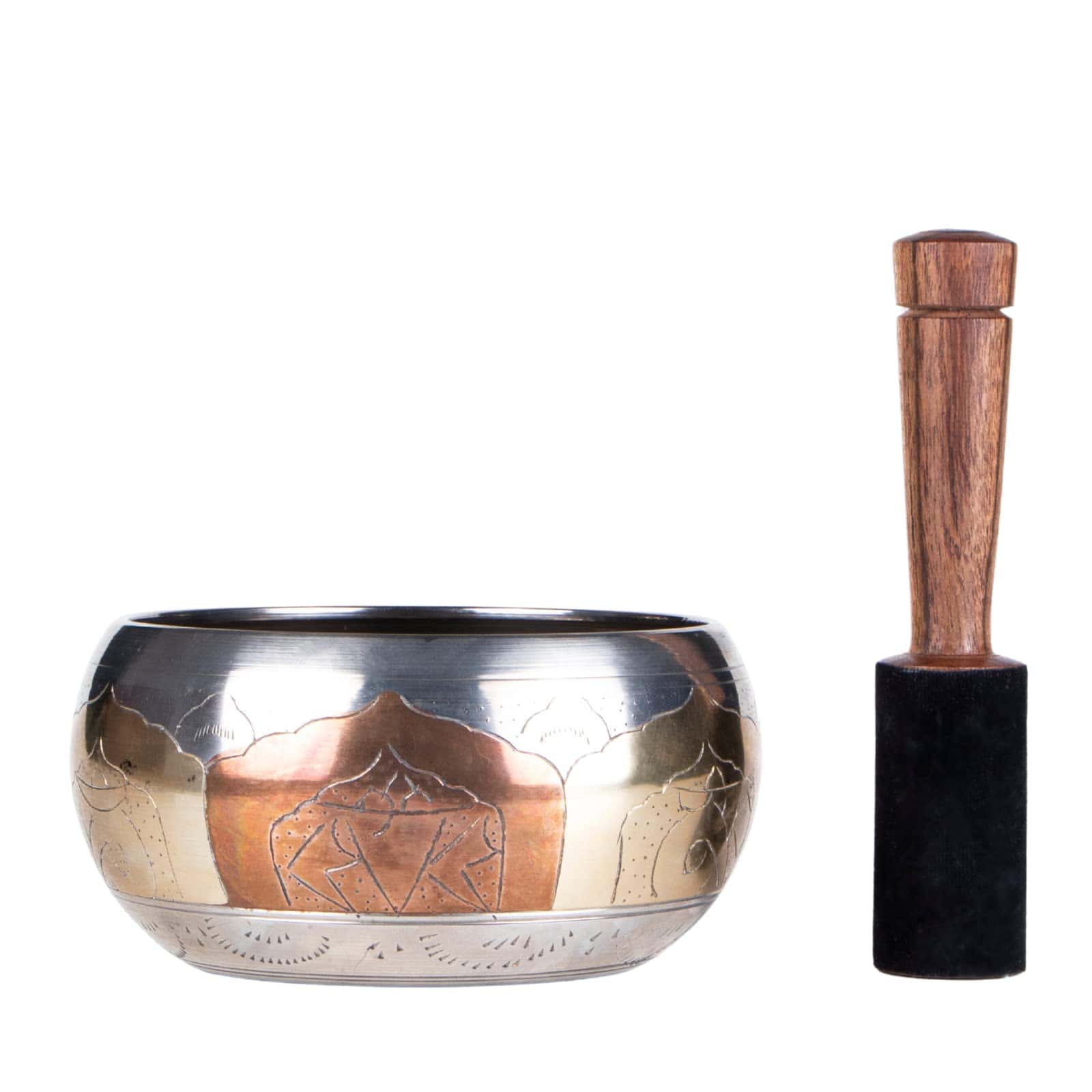 Set de Cuenco Tibetano Cosynee con Color Plateado de Cobre - Imagen 6