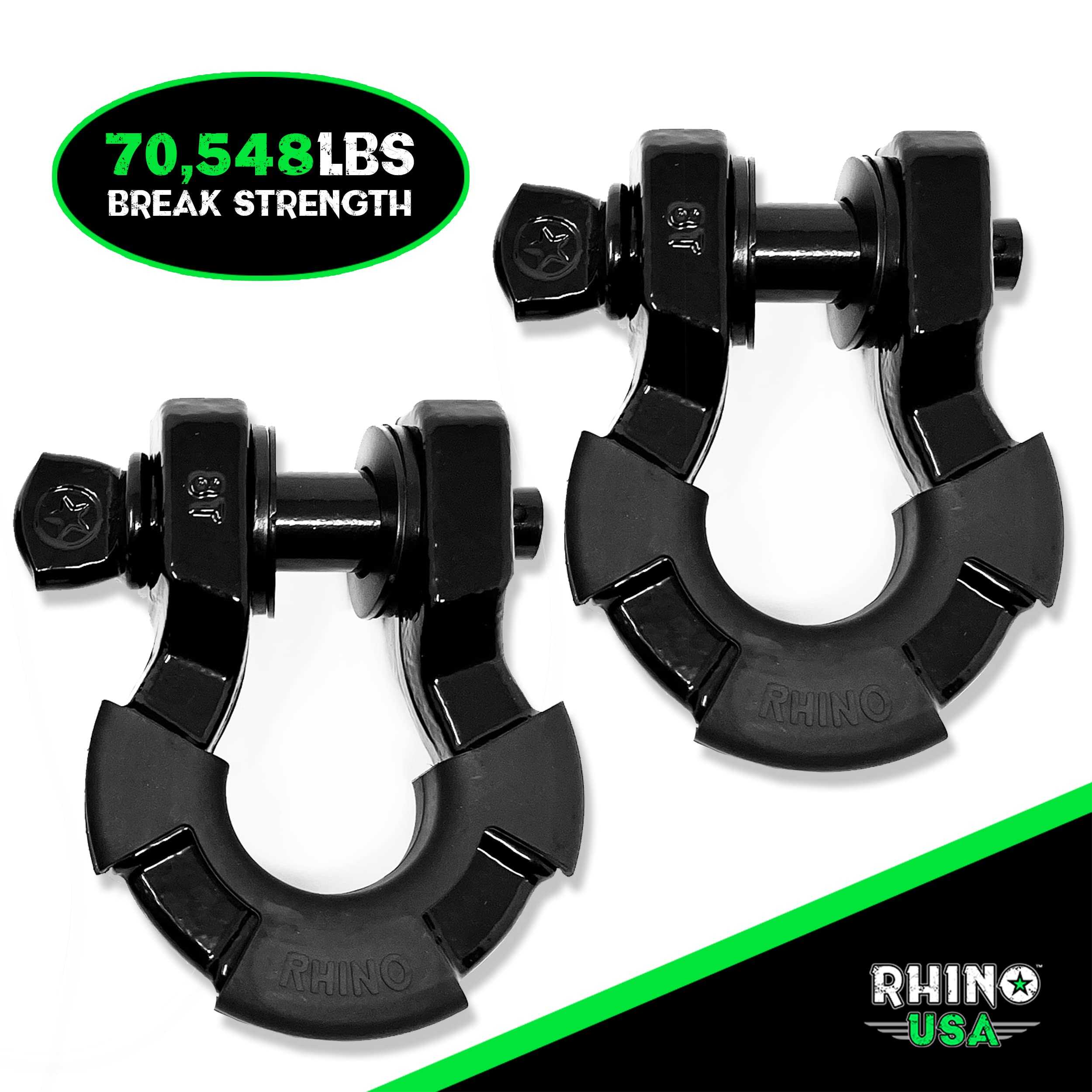 Rhino USA D Ring Super Shackles 70,548lb -Negro Mate (2PK) - Imagen 5