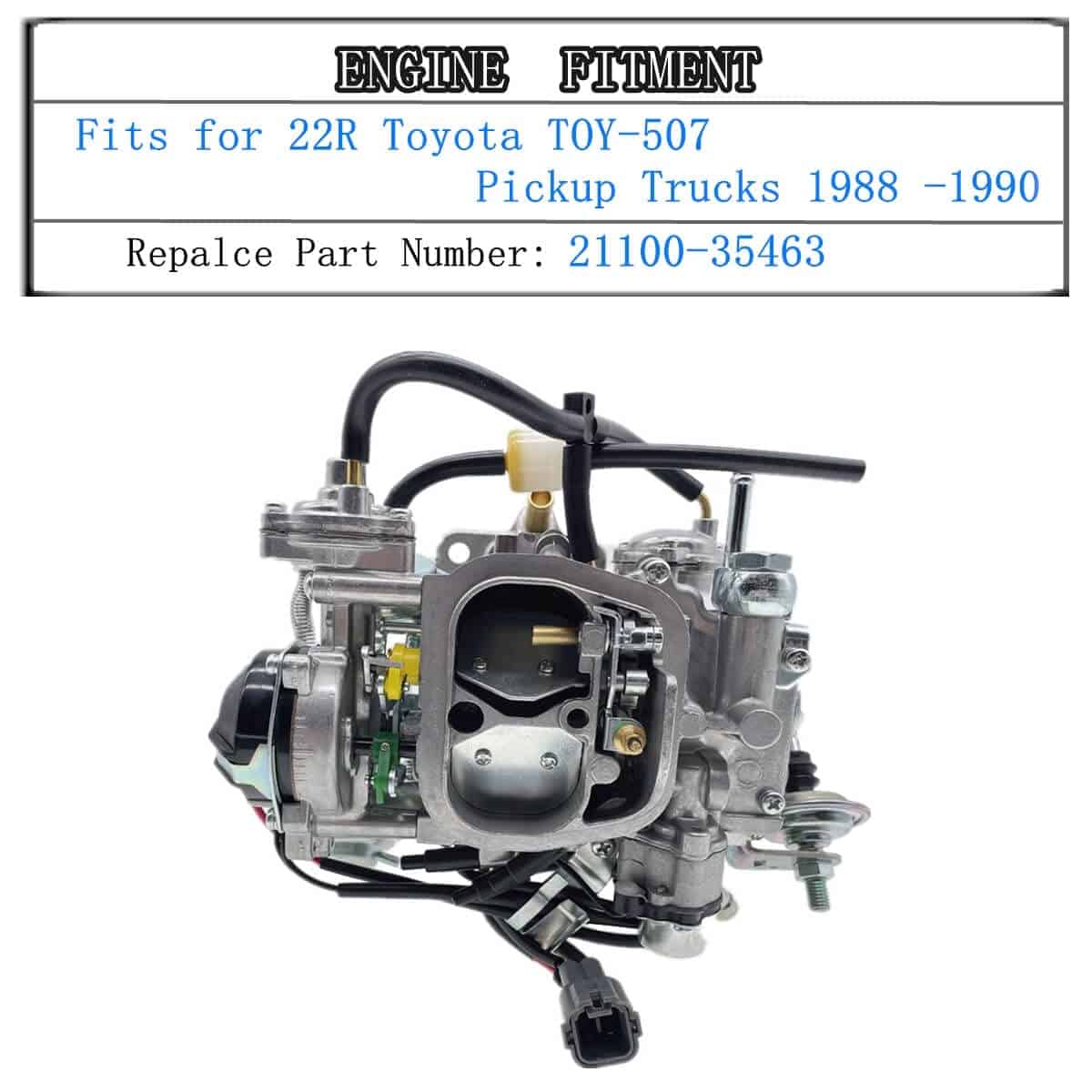 Carburador para Toyota PickUp 1987-1990 con Motor 22R, - Imagen 3