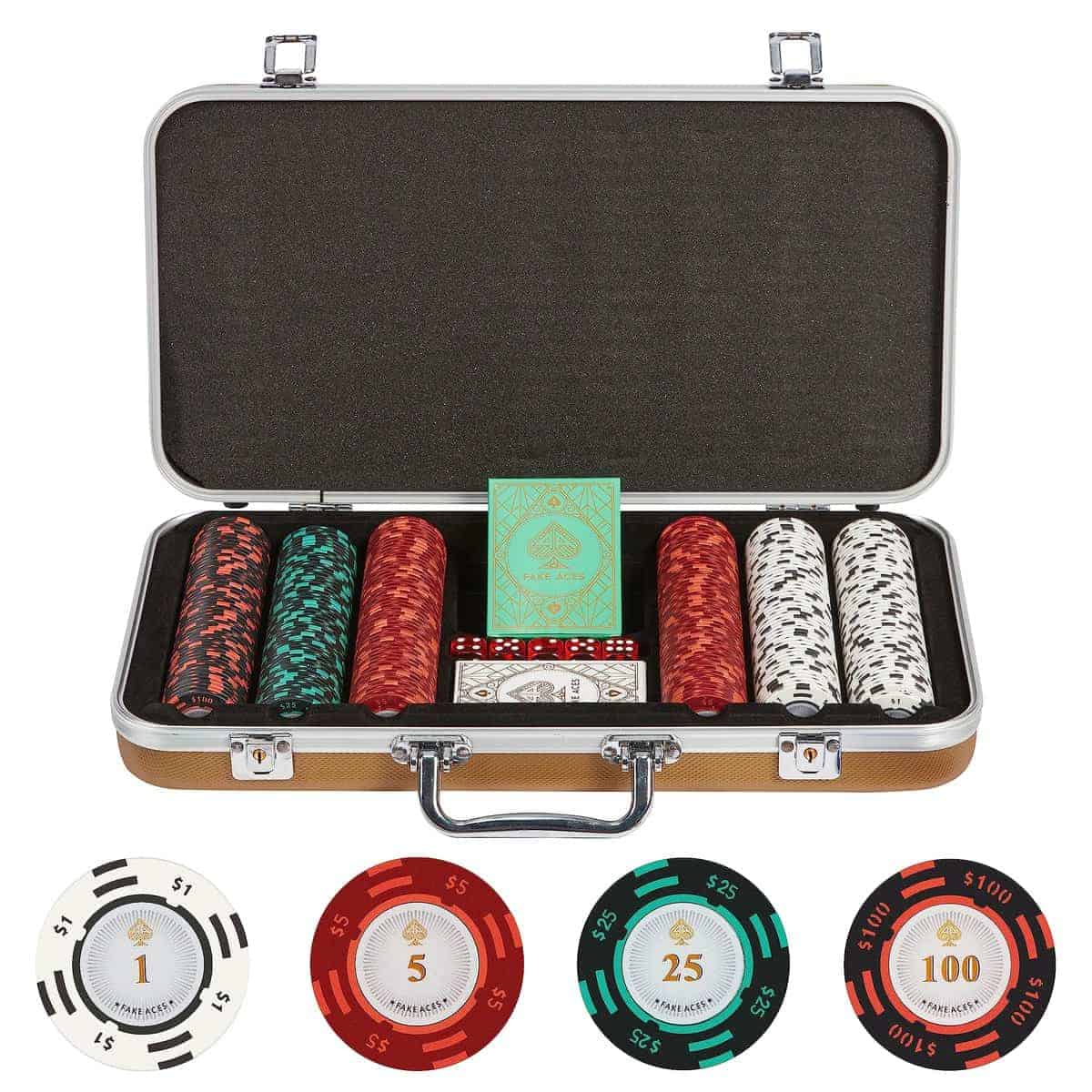 Set de Fichas de Póker FAKE ACES-300 Fichas de Póker de