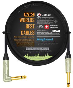Cable de Instrumento de Guitarra Bajo Premium de 6 Pies -