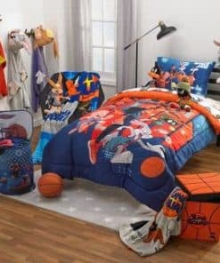 Juego de sábanas y edredón gemelas de Space Jam con manta