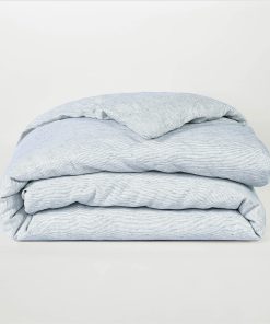 Funda de edredón de lino orgánico premium -Pinstripe