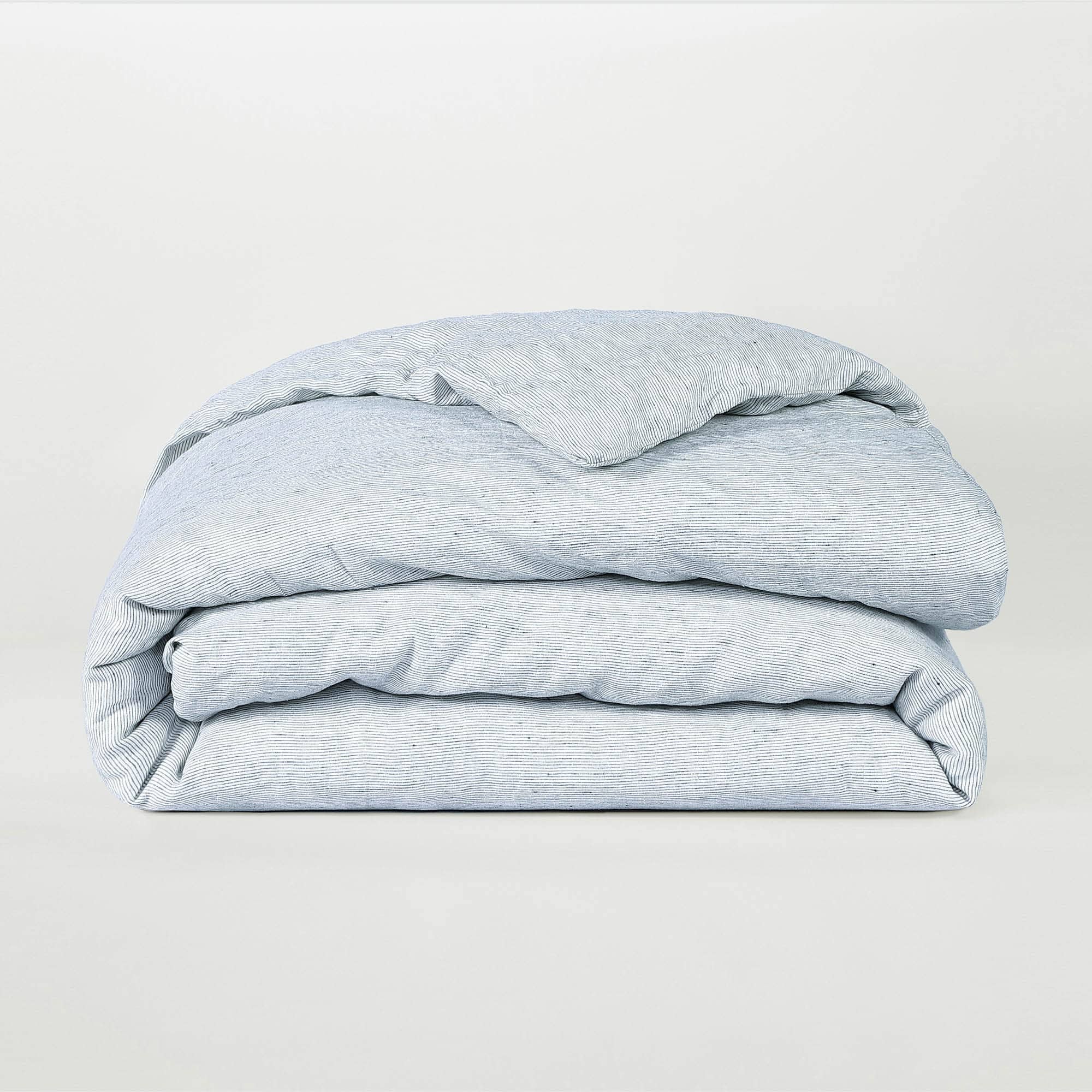 Funda de edredón de lino orgánico premium -Pinstripe