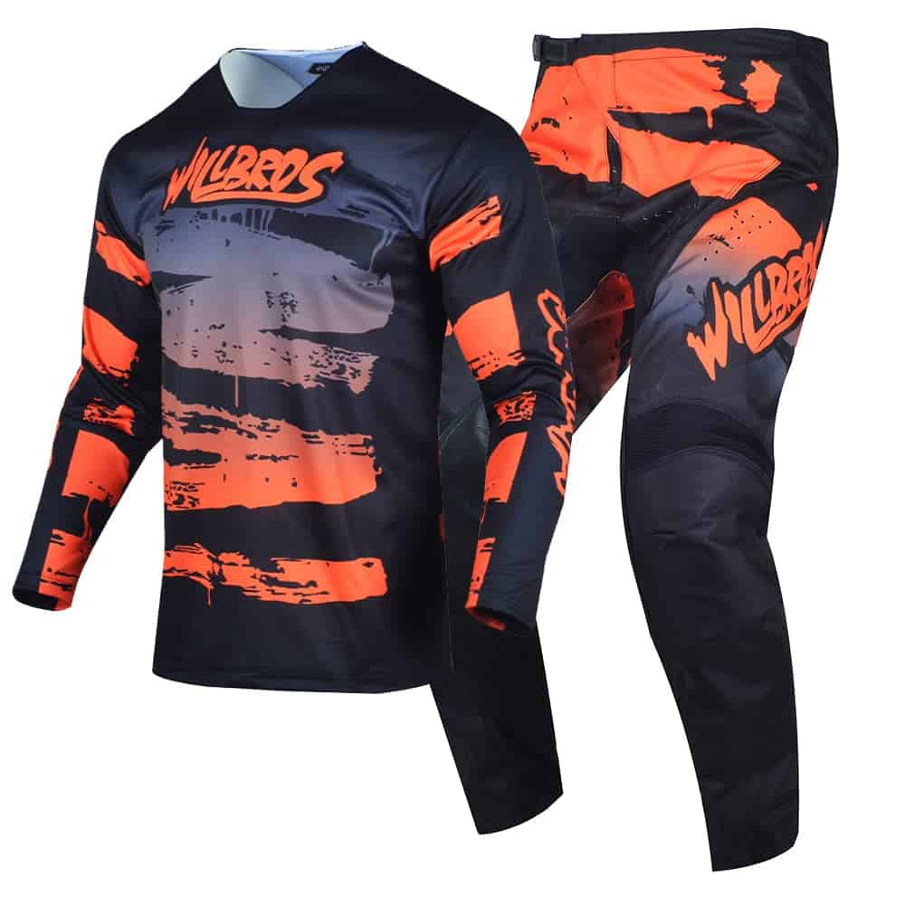 Conjunto de Jersey y Pantalón de Motocross -Black Orange