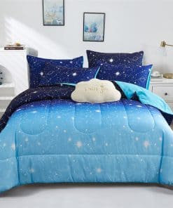 Set de Edredón KAKKI Azul Ombre Glitter Galaxy para Niños y