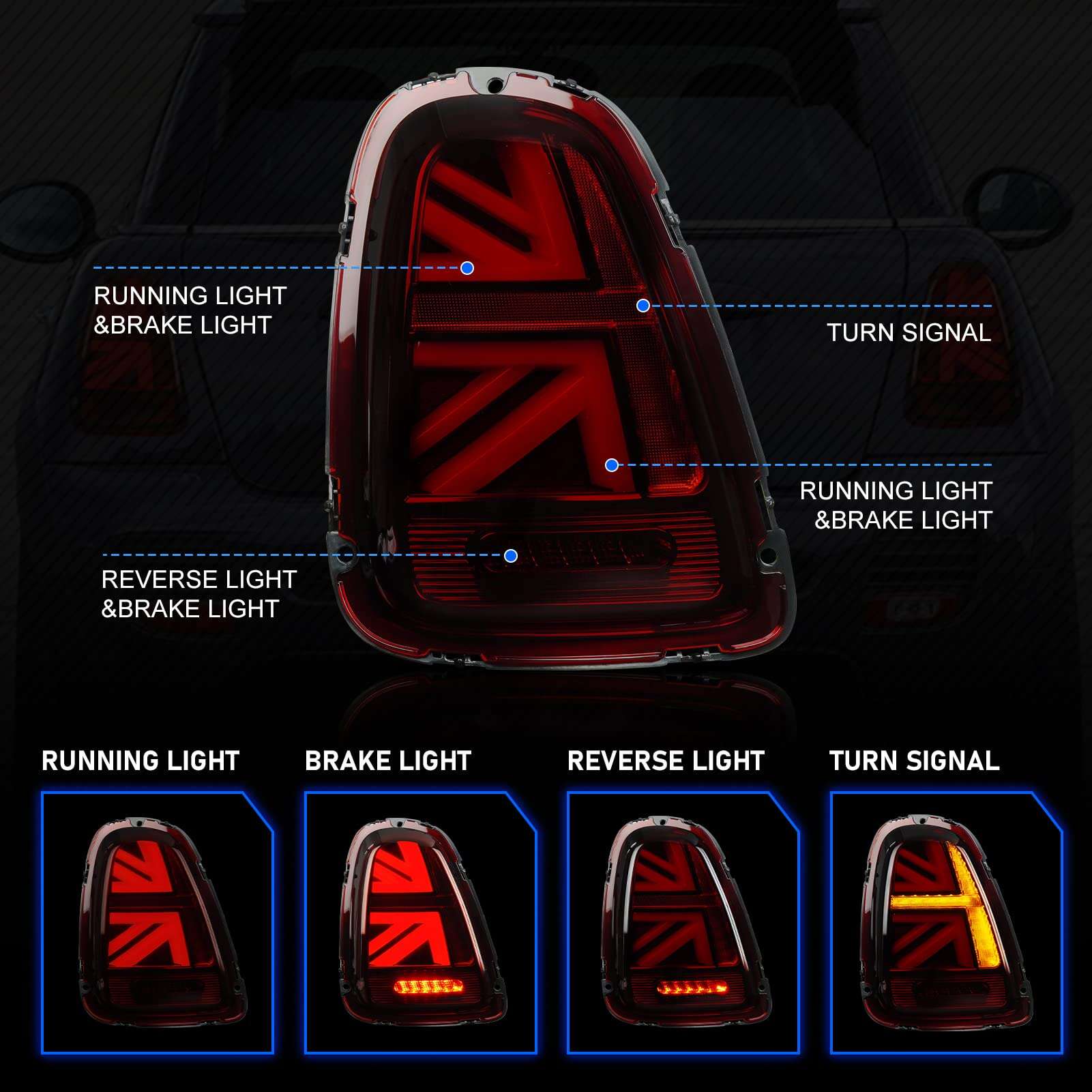 Luz trasera LED para BMW Mini Cooper 2007-2013 R55 R56 R57 - Imagen 3