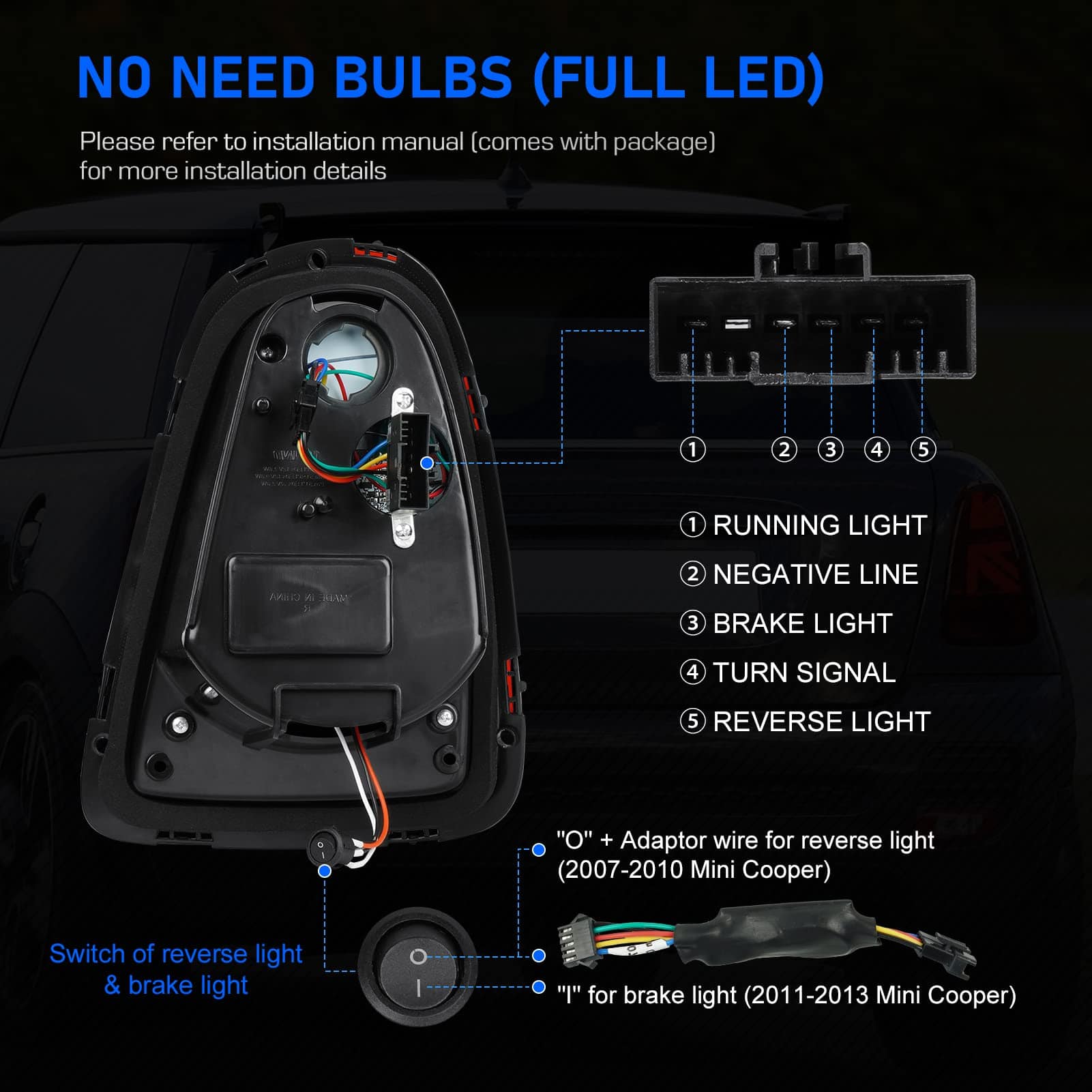 Luz trasera LED para BMW Mini Cooper 2007-2013 R55 R56 R57 - Imagen 8