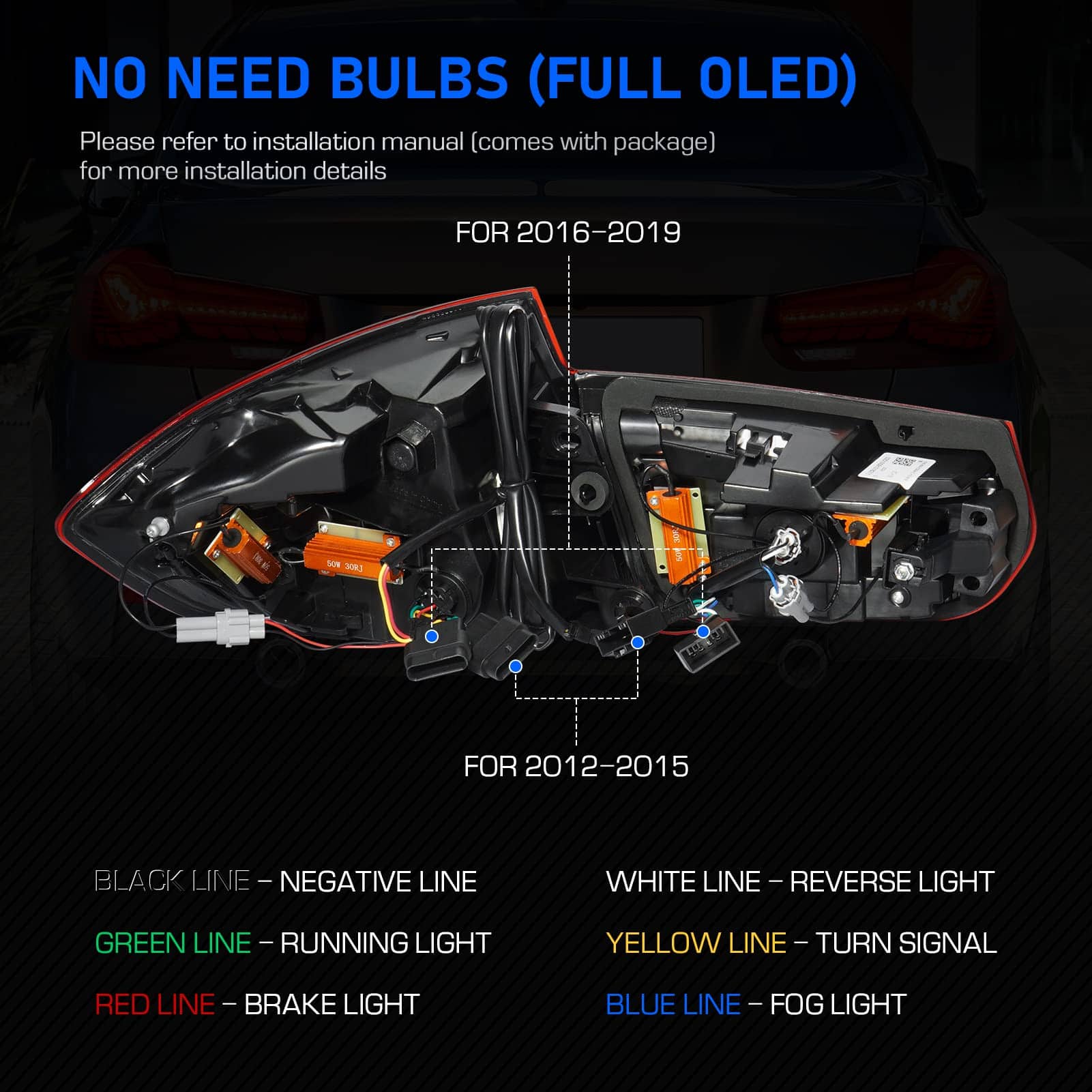 Ensamblaje de Luz de Freno Trasera OLED para F30 F80, BMW - Imagen 8