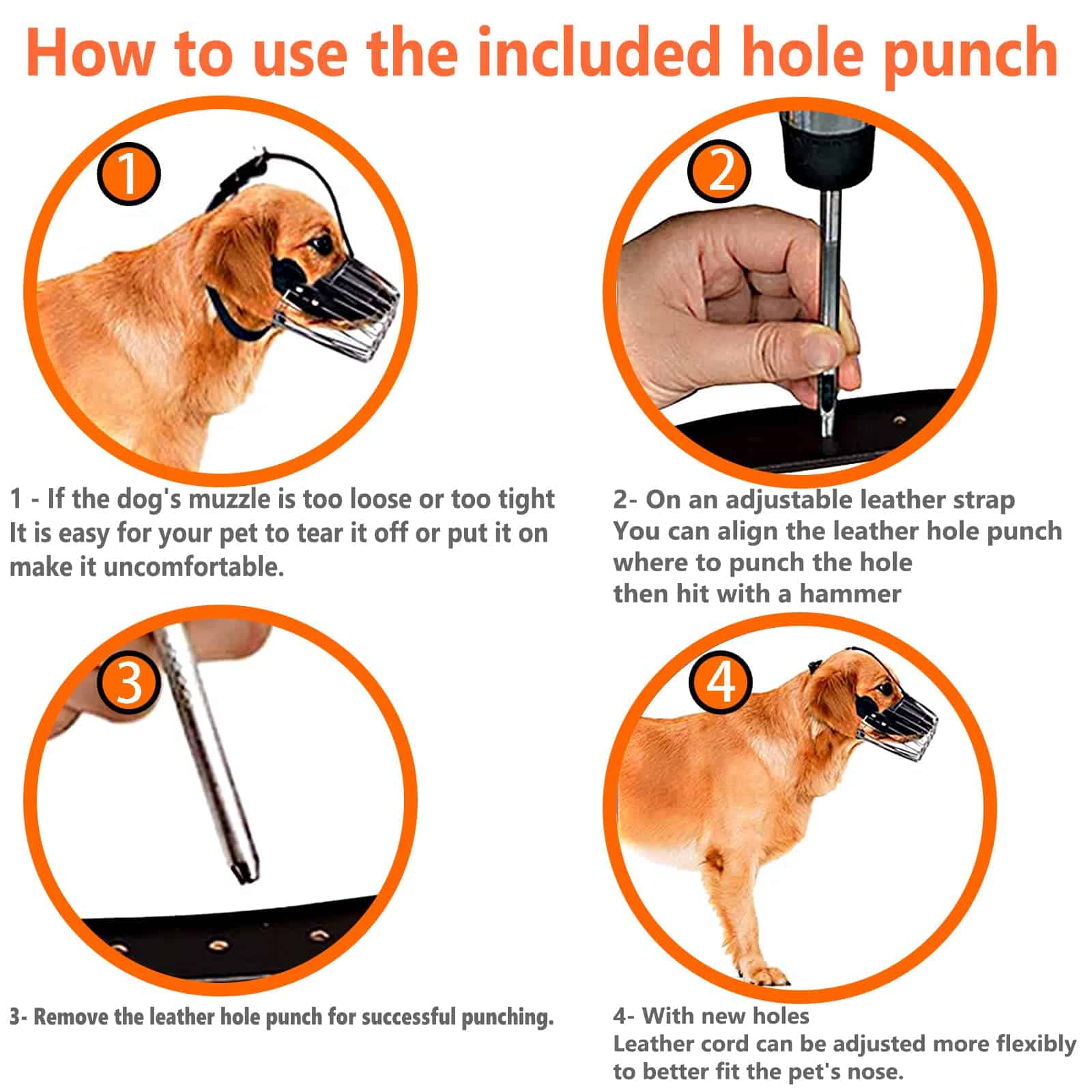 Bozal para Perros, Canasta Metálica Facial para Perros, - Imagen 7