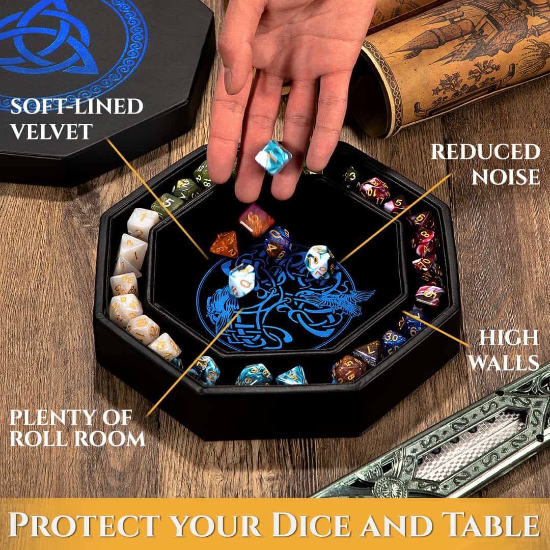 Bandeja de dados DND - Bandeja de dados -Azul Nudo Celta - Imagen 3