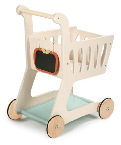 Carrito de Compras de Madera - Con Almacenamiento Adicional