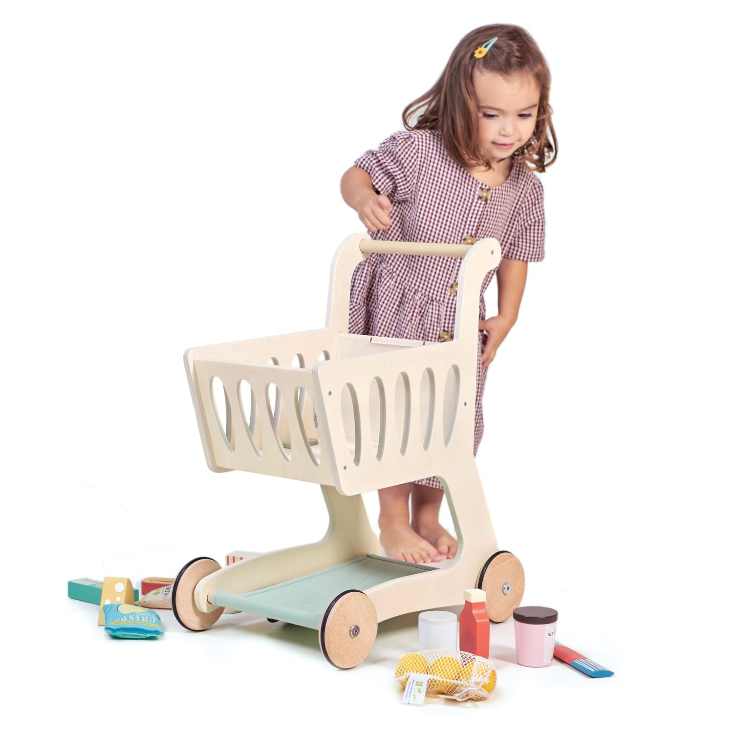 Carrito de Compras de Madera - Con Almacenamiento Adicional - Imagen 6