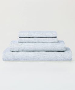 Juego de sábanas de cama de lino orgánico lavado a la