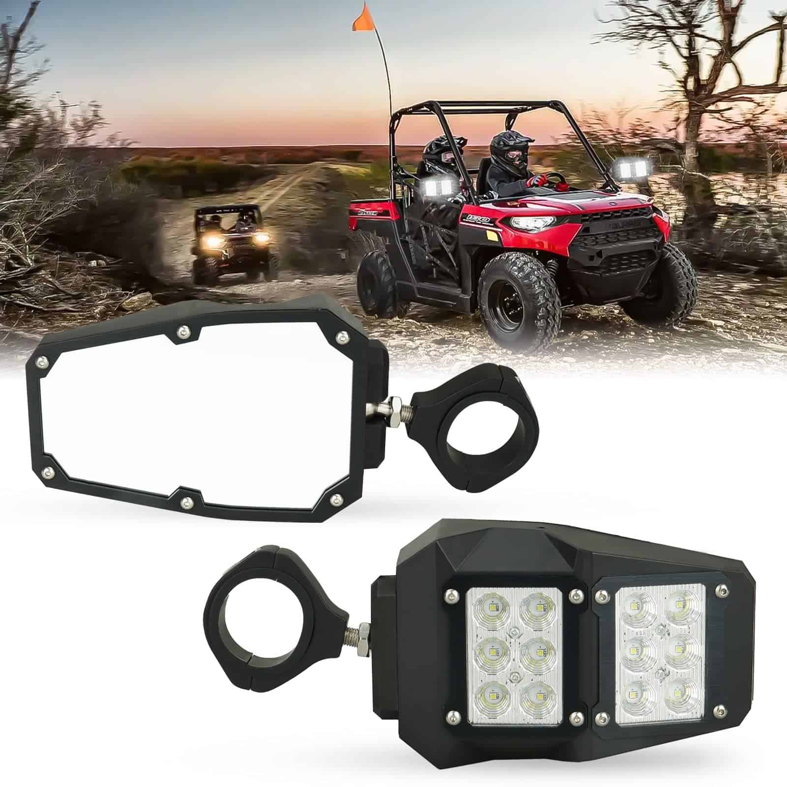 Espejo lateral UTV para barra de rodillo de 1.75-2