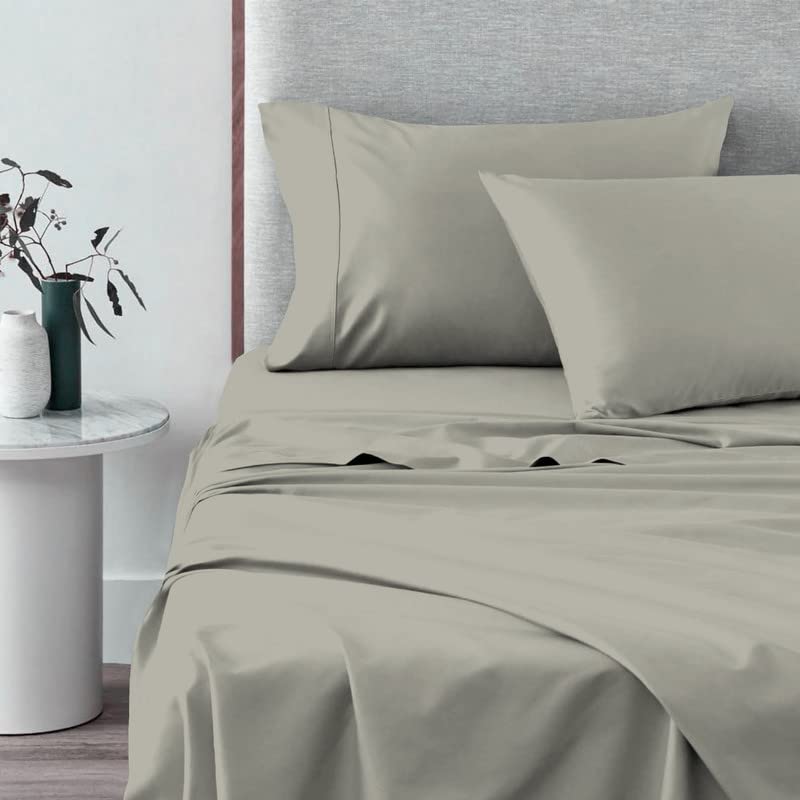 Juego de sábanas de algodón 100% para cama King Silver, 600
