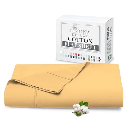 Sábana Plana Pizuna Pure 100% Algodón Tamaño Queen Amarillo