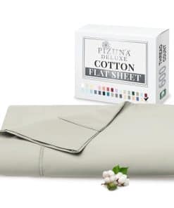 Sábana Plana de Algodón Puro 100% Solo Full Plateado (1