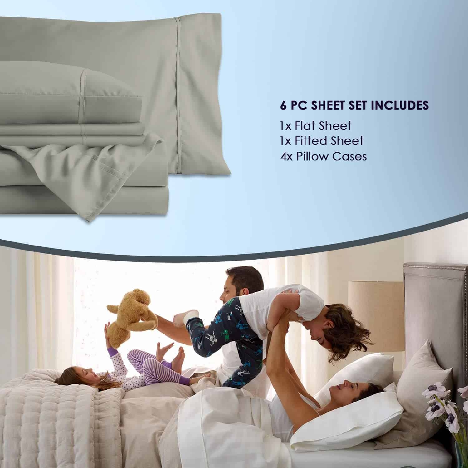 Juego de sábanas de algodón 100% puro de lujo para cama - Imagen 5