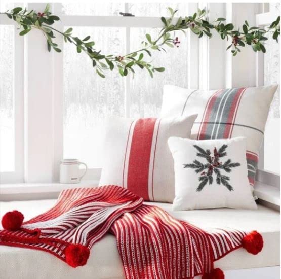 Manta de punto grueso Hearth & Hand with Magnolia roja y - Imagen 3