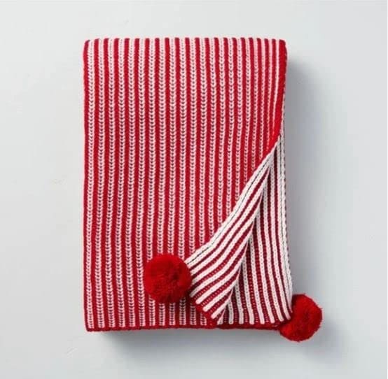 Manta de punto grueso Hearth & Hand with Magnolia roja y