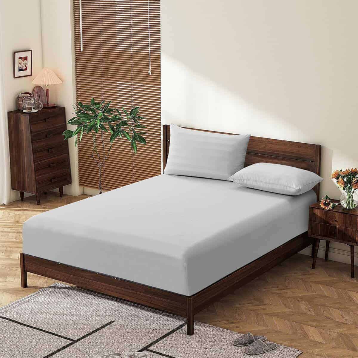 Sábana Ajustable de Algodón Egipcio 100% Tamaño Queen 600