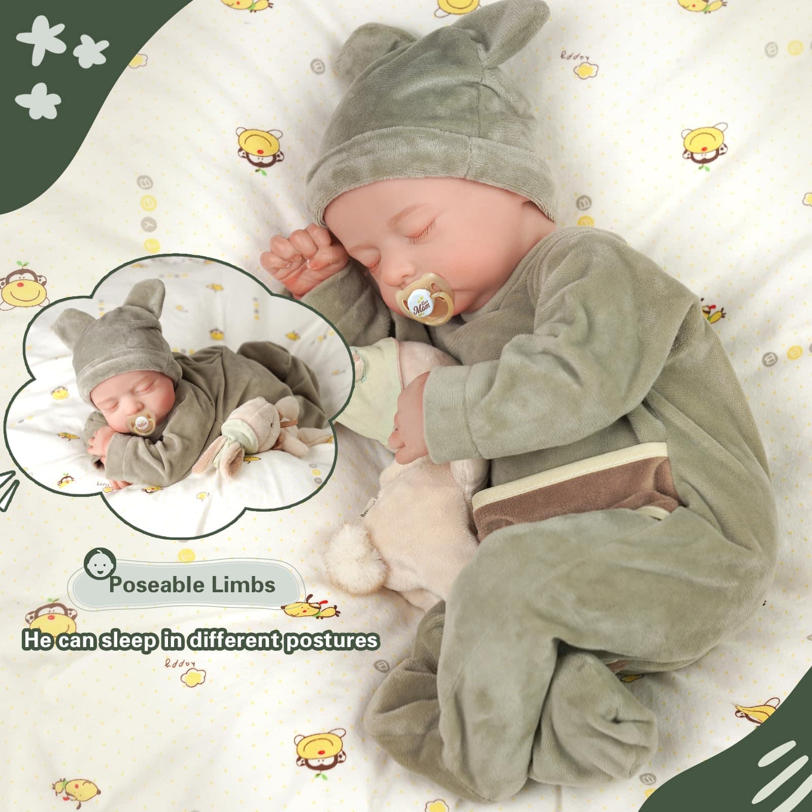 Muñeco Bebé Realista Reborn Niño - Cuerpo Blando de 17 - Imagen 8