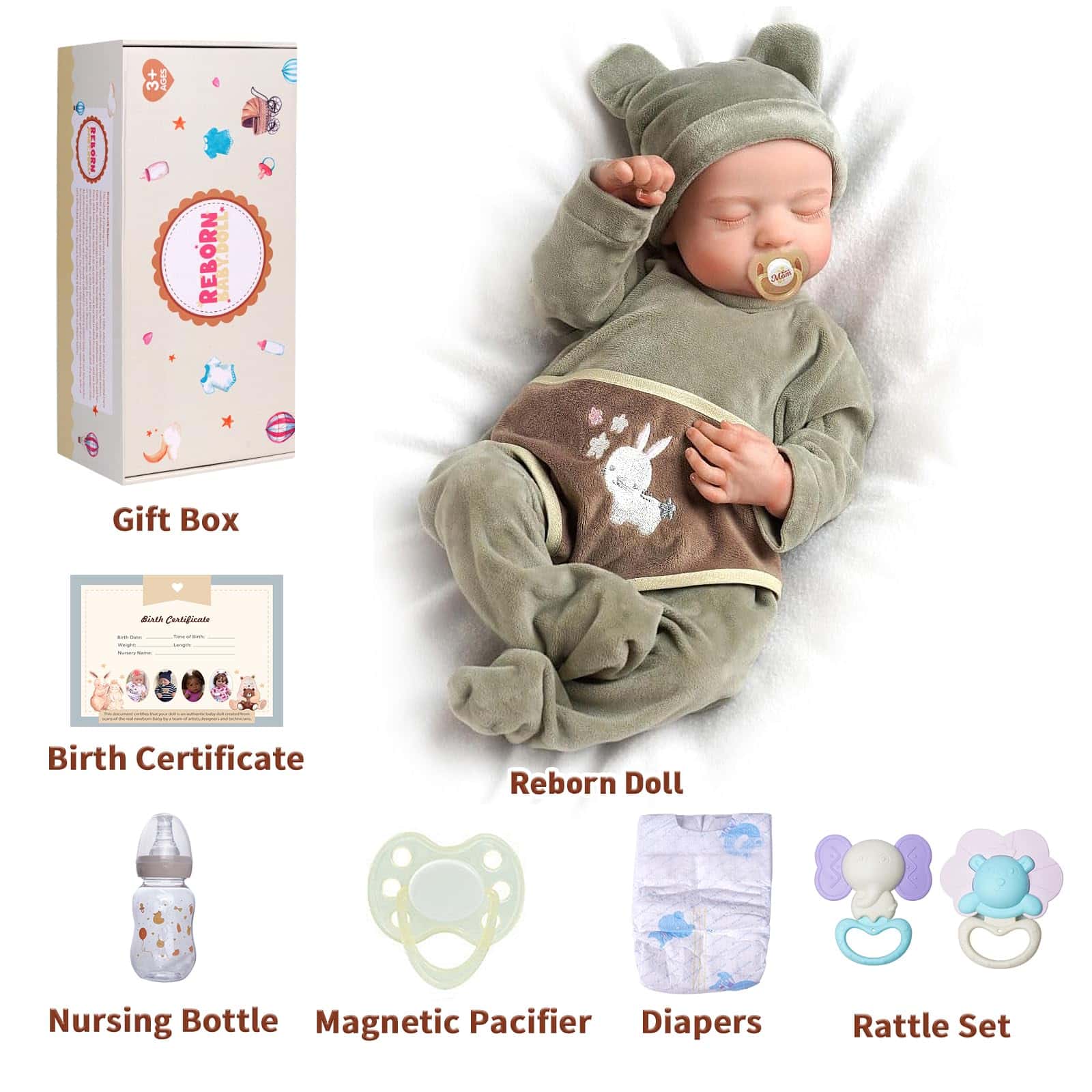 Muñeco Bebé Realista Reborn Niño - Cuerpo Blando de 17 - Imagen 7