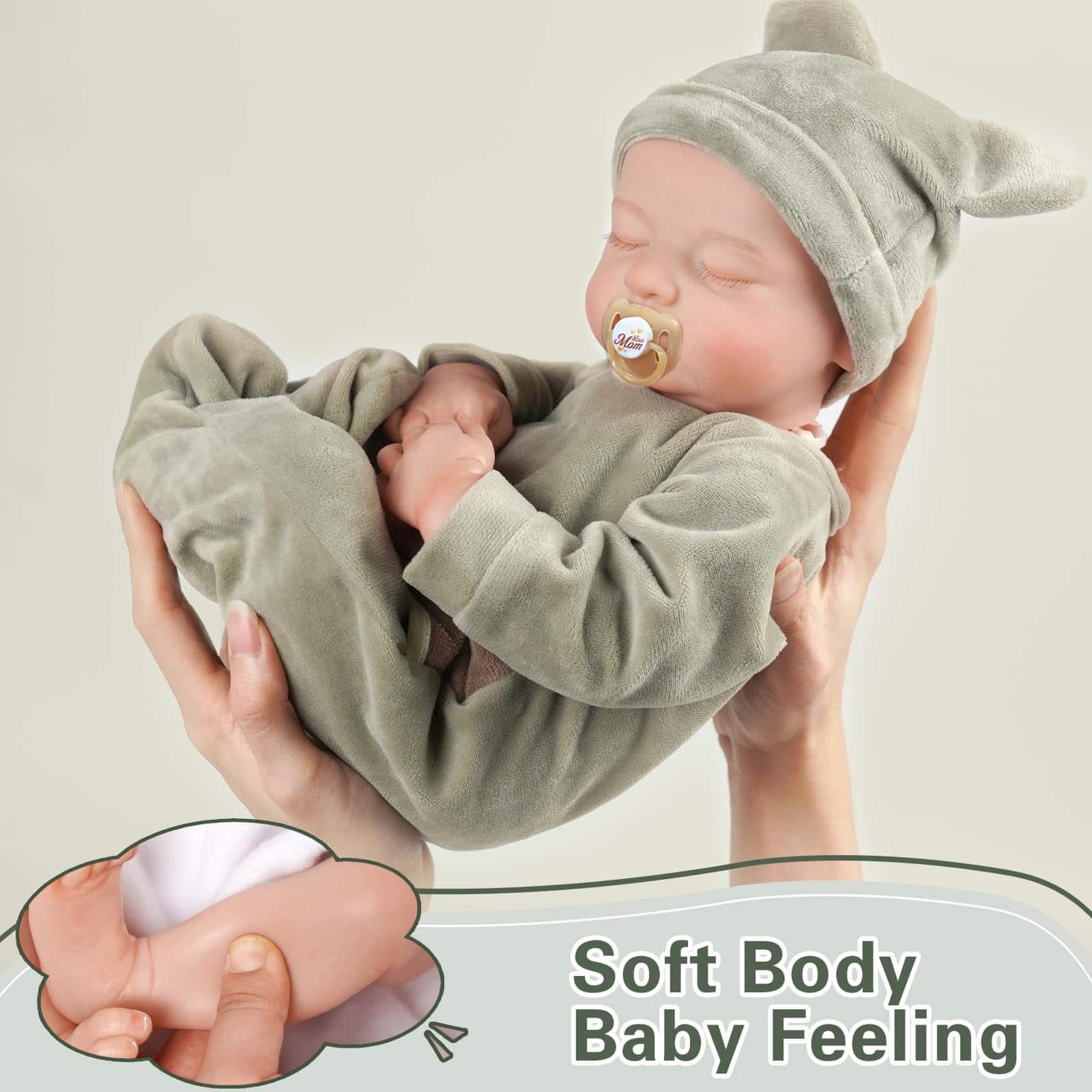 Muñeco Bebé Realista Reborn Niño - Cuerpo Blando de 17 - Imagen 5