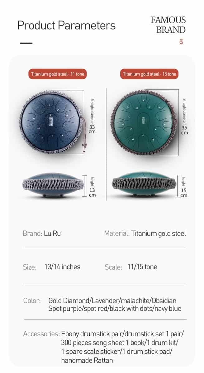 April Yang Tank Drum 15 Note 13 Pulgadas | Hluru Steel - Imagen 5