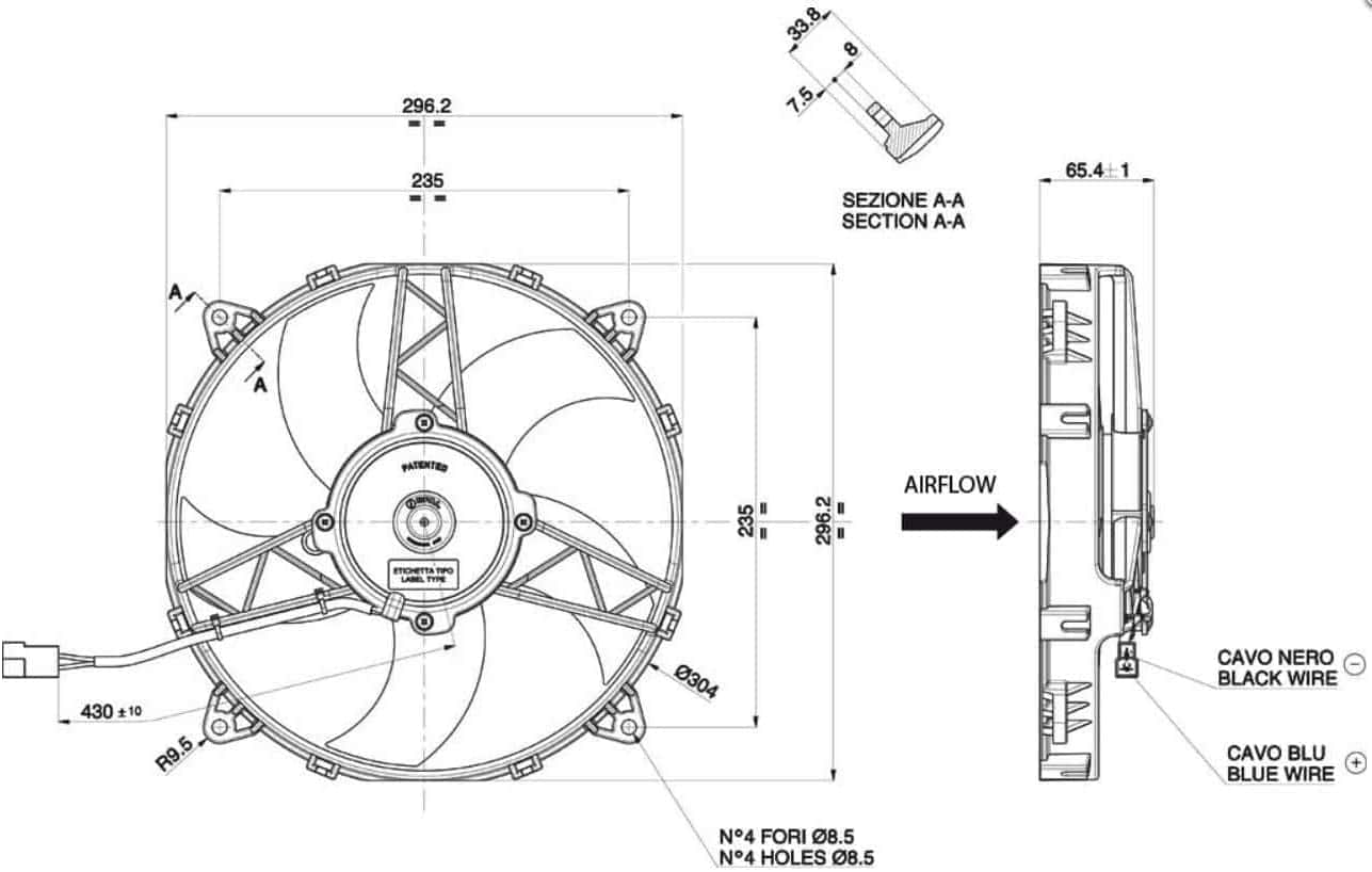 SPAL 30101550 M Ventilador Condensador de Radiador 11" 12 - Imagen 7