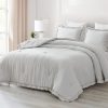 Juego de Edredón Chezmoi Collection Nora de -Gris Claro, Rib