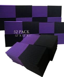 52 Paneles de Espuma Acústica en Forma de Cuña Negra para