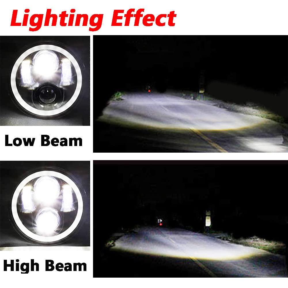 AMUNIESUN 4pcs Faros de 5 3/4" 5.75 pulgadas con Luz Alta - Imagen 8