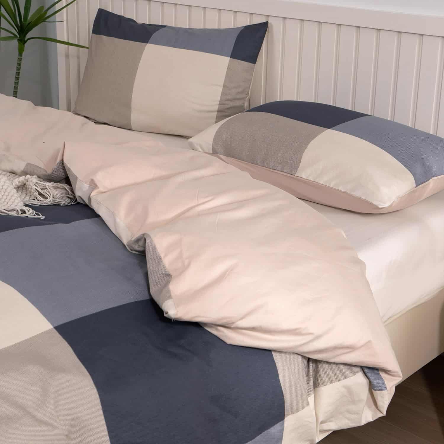 Funda de Edredón a Cuadros para Cama Individual, 100% - Imagen 5