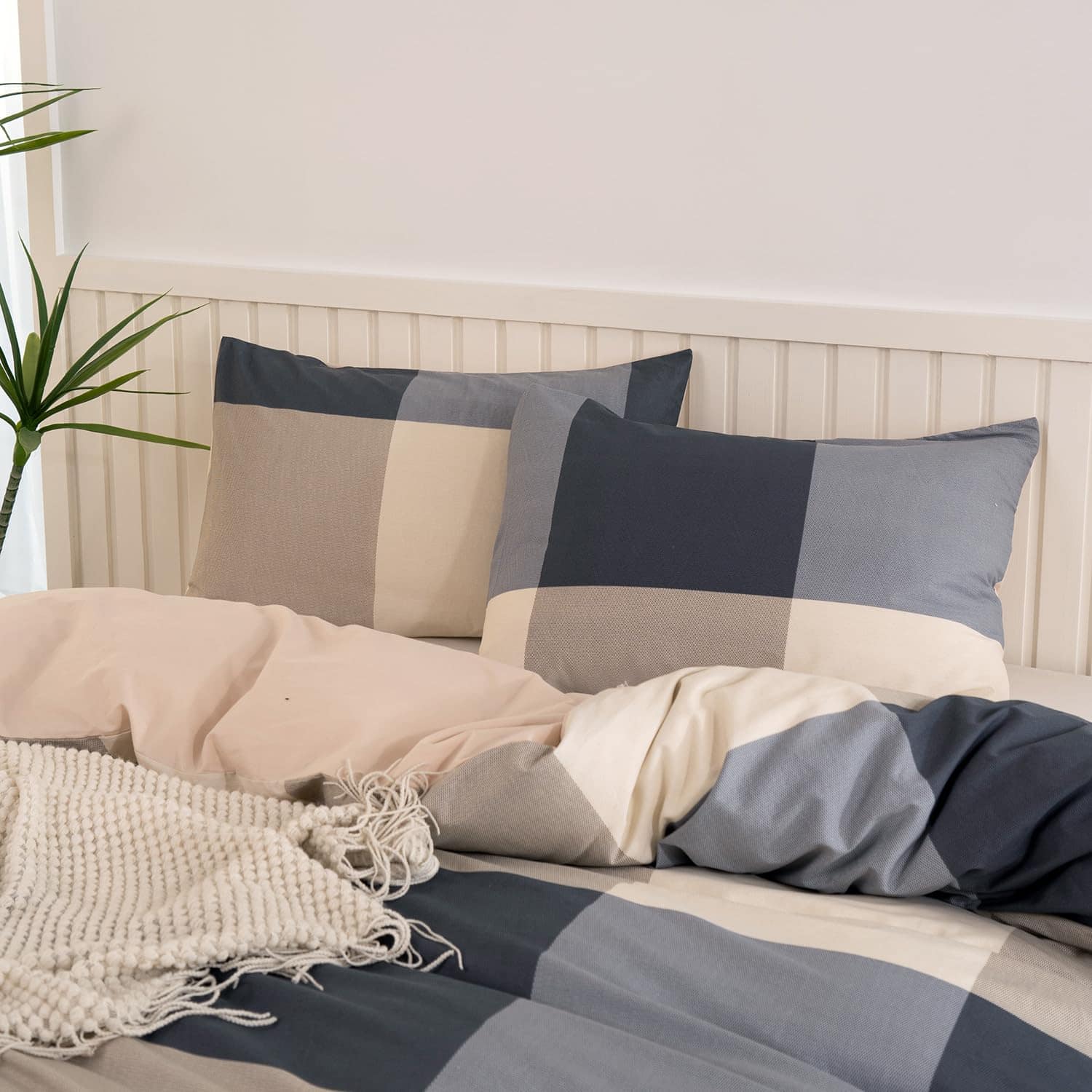 Funda de Edredón a Cuadros para Cama Individual, 100% - Imagen 9