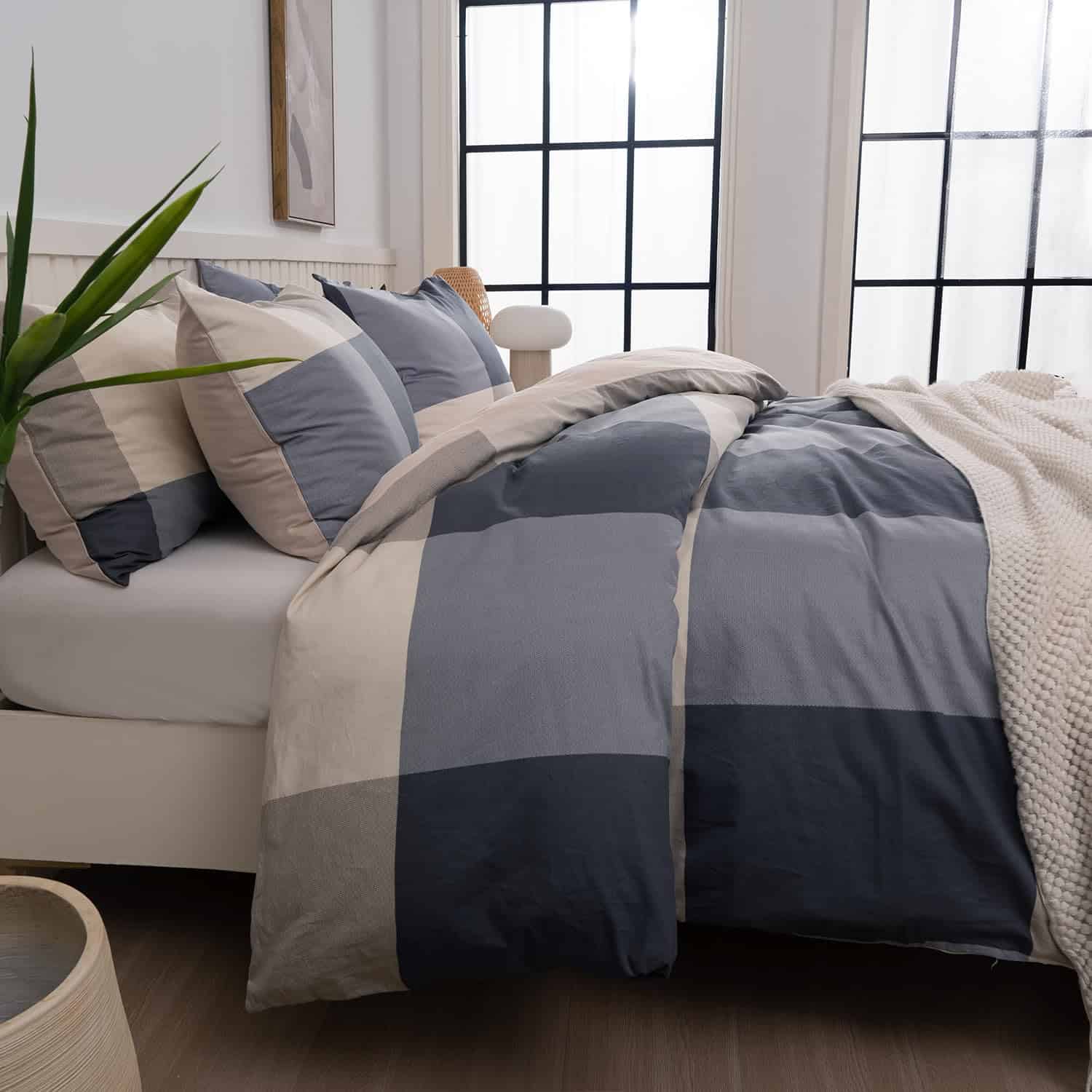 Funda de Edredón a Cuadros para Cama Individual, 100% - Imagen 4