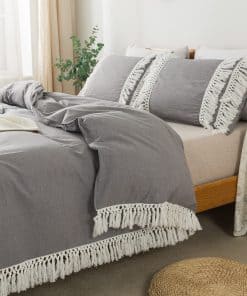 Juego de Funda de Edredón Boho con Borlas Completo 3 Pzas