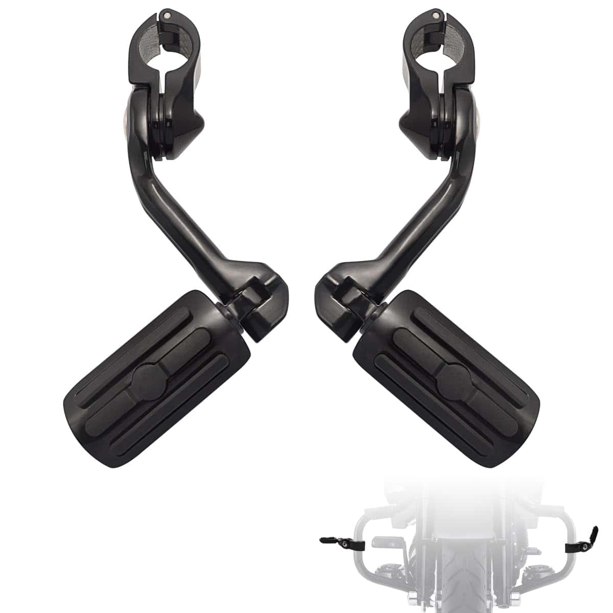 FOVPLUE 1.25" Highway Footpegs, Angulados y Ajustables,