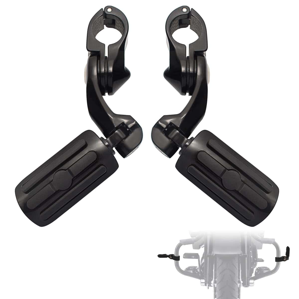 FOVPLUE 1.25" Highway Footpegs, Pernos Angulados Cortos