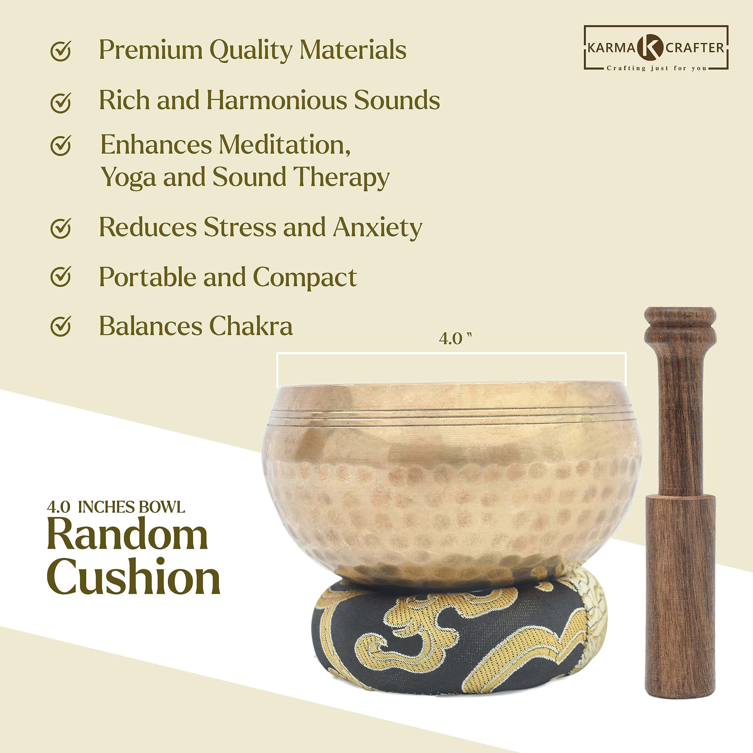 Set de Cuenco Tibetano - Cuenco de 4 pulgadas para - Imagen 3