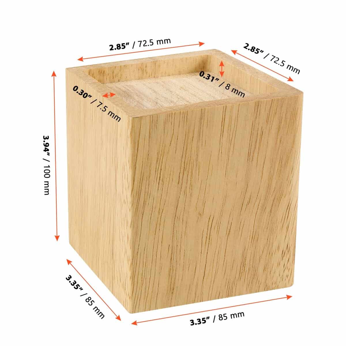 SINJEUN 4 Pack 4 Pulgadas Elevadores de Cama de Madera - Imagen 3